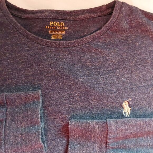 Polo Ralph Lauren Men's Medium Heather Blue Long-Sleeve Tee‎ T-Shirt 175/96A RL - Picture 1 of 7